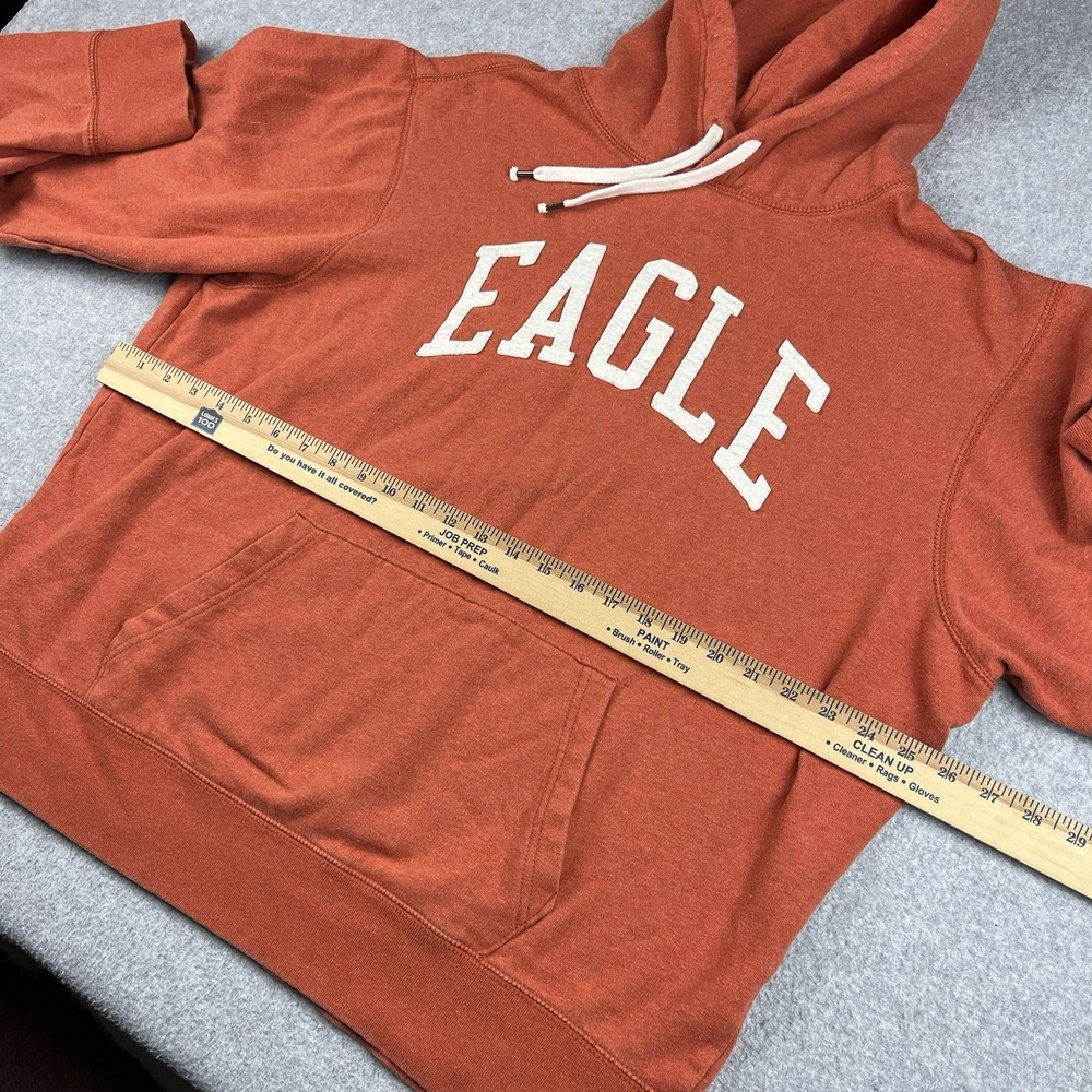 Vintage American Eagle Hoodie Mens XL Orange Sweatshirt Sewn Pullover Fleece Y2K - Picture 7 of 9